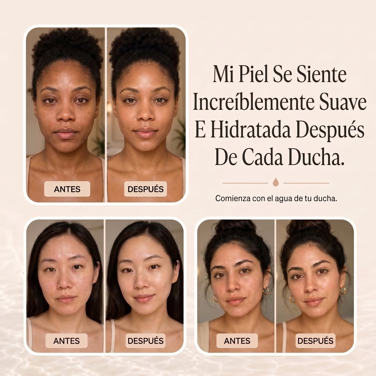 CAUCE · Cabezal con filtro — Menos cloro desde la primera ducha